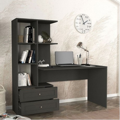 Mantra Megapap melamine office desk in anthracite color 155x60x152cm.