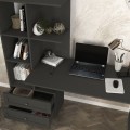 Γραφείο εργασίας Mantra Megapap χρώμα ανθρακί 155x60x152εκ.