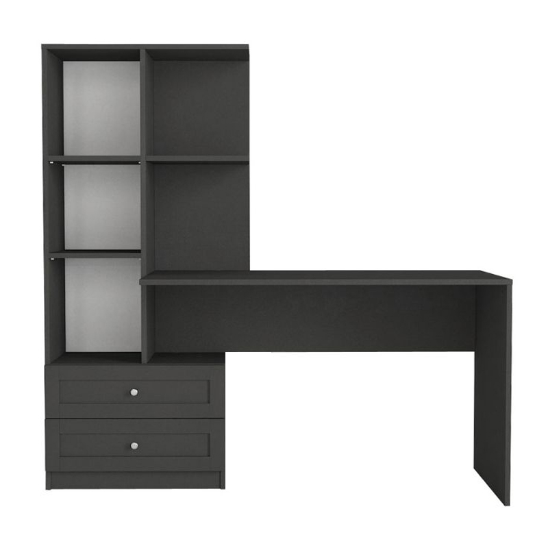 Γραφείο εργασίας Mantra Megapap χρώμα ανθρακί 155x60x152εκ.