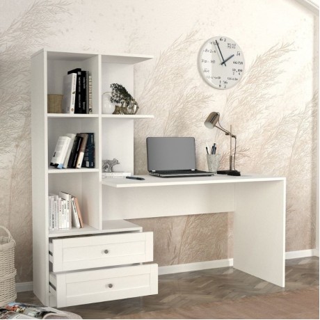 Γραφείο εργασίας Mantra Megapap χρώμα λευκό 155x60x152εκ.