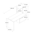 Merino Megapap melamine desk in white color 149,5x61,8x120cm.