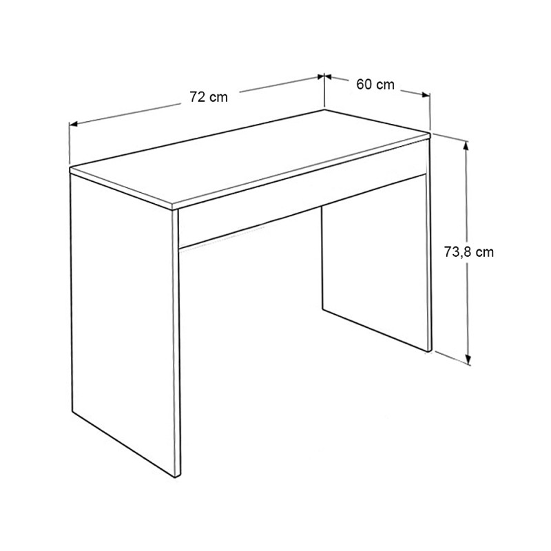 Mida Megapap melamine desk in concrete grey color 72x60x73,8cm.