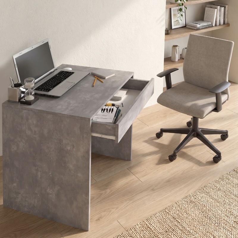 Mida Megapap melamine desk in concrete grey color 72x60x73,8cm.