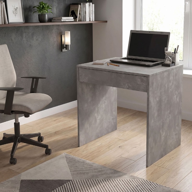 Mida Megapap melamine desk in concrete grey color 72x60x73,8cm.