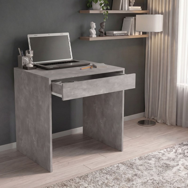 Mida Megapap melamine desk in concrete grey color 72x60x73,8cm.