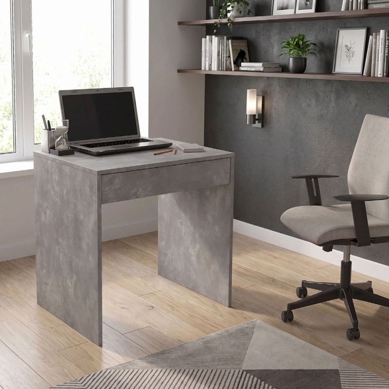 Mida Megapap melamine desk in concrete grey color 72x60x73,8cm.