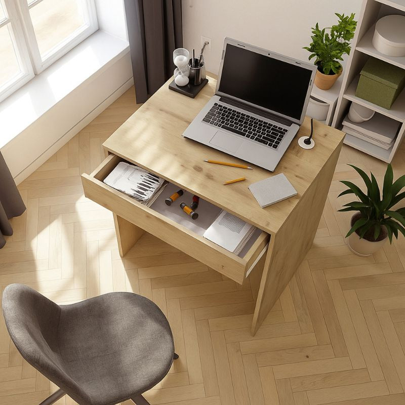 Γραφείο εργασίας Mida Megapap χρώμα sapphire oak 72x60x73,8εκ.
