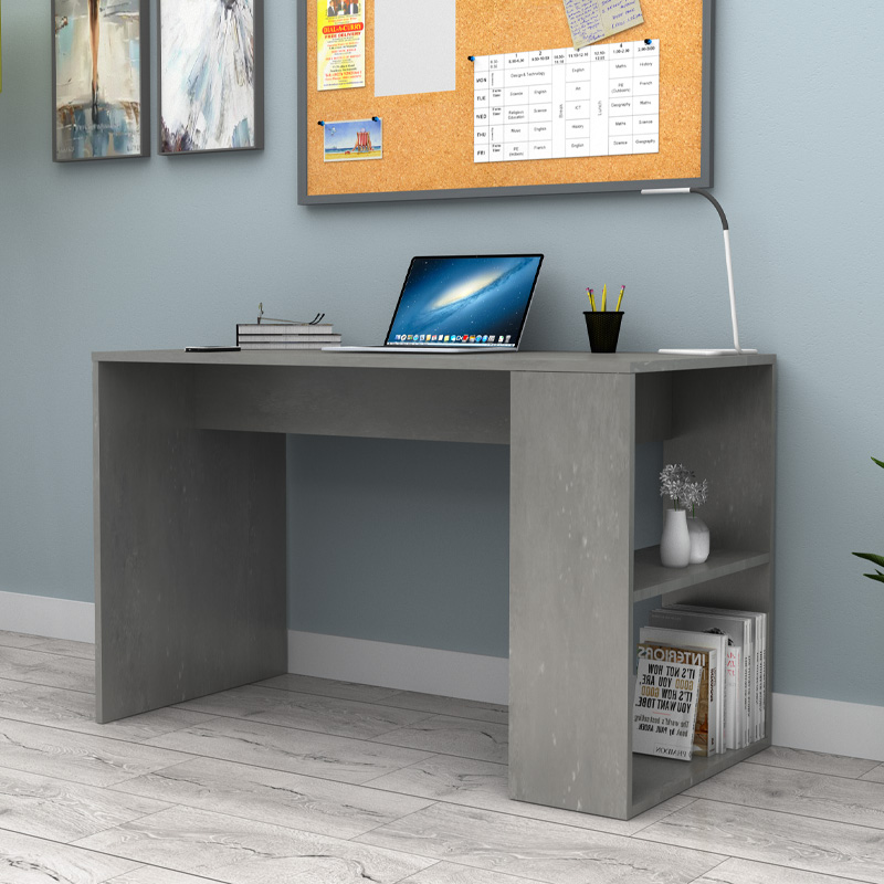 Mikro Megapap melamine office desk in concrete grey color 120x60x75cm.