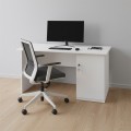 Moto Megapap melamine office desk in white color 120x80x75cm.