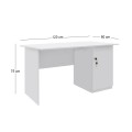 Moto Megapap melamine office desk in white color 120x80x75cm.