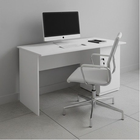 Moto Megapap melamine office desk in white color 140x60x75cm.