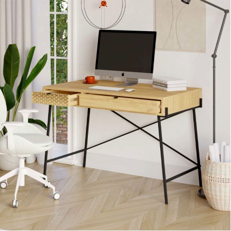 Γραφείο εργασίας Naive Megapap χρώμα sapphire oak 113,4x60x77,5εκ.
