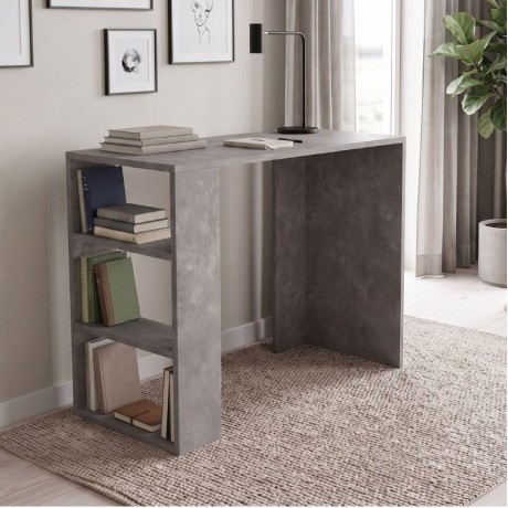 Netenia Megapap melamine desk in concrete grey color 90x40x74cm.