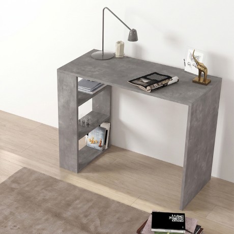 Netenia Megapap melamine desk in concrete grey color 90x40x74cm.