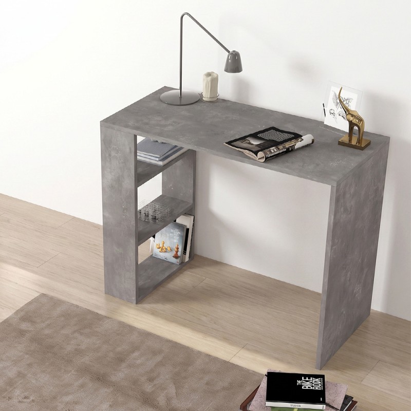 Netenia Megapap melamine desk in concrete grey color 90x40x74cm.