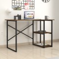 Odeon Megapap melamine reversible work desk in smoked walnut color 120x59.8x73.8cm.