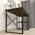 Odeon Megapap melamine reversible work desk in smoked walnut color 120x59.8x73.8cm.