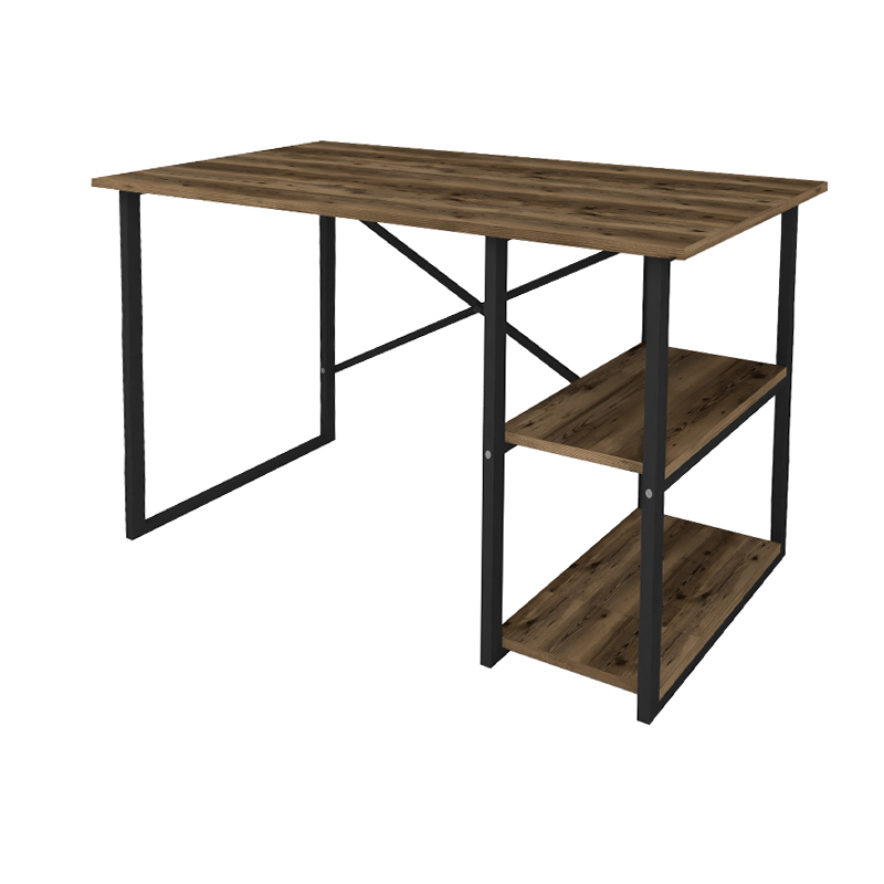 Odeon Megapap melamine reversible work desk in smoked walnut color 120x59.8x73.8cm.