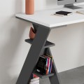 Γραφείο εργασίας Papillon Megapap χρώμα ανθρακί - λευκό 137x60x75εκ