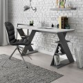 Γραφείο εργασίας Papillon Megapap χρώμα ανθρακί - λευκό 137x60x75εκ
