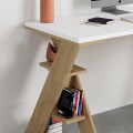 Papillon Megapap melamine working desk in sapphire oak - white color 137x60x75cm.
