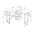 Polymorphic work desk Badau Megapap made of melamine color oak 110x37.2x77cm.