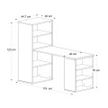 Last Megapap polymorphic work desk made of melamine in white color 119x44.7x123cm.