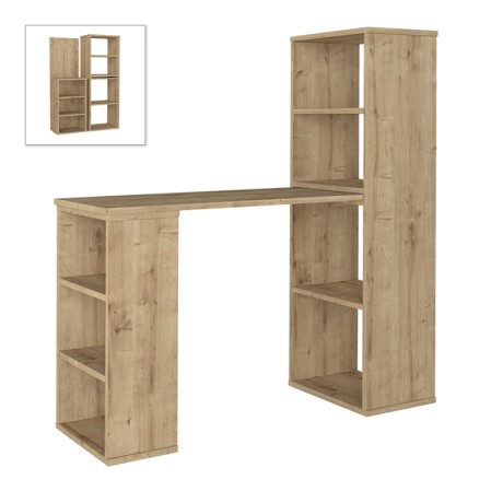 Last Megapap polymorphic work desk made of melamine in sapphire oak color 119x44.7x123cm.