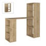 Last Megapap polymorphic work desk made of melamine in sapphire oak color 119x44.7x123cm.