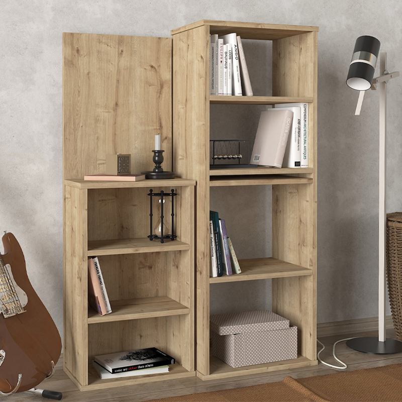 Last Megapap polymorphic work desk made of melamine in sapphire oak color 119x44.7x123cm.