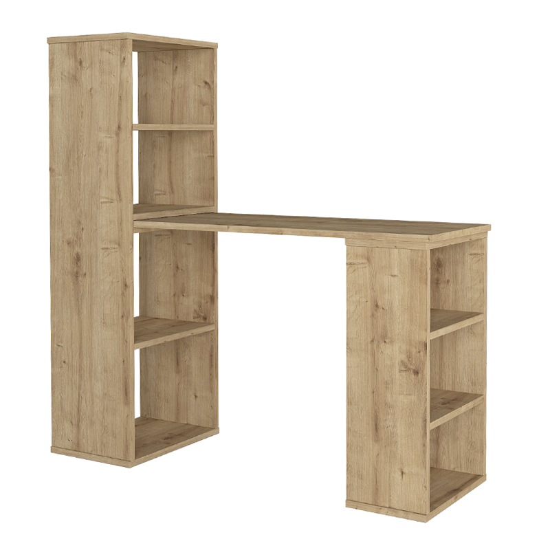 Last Megapap polymorphic work desk made of melamine in sapphire oak color 119x44.7x123cm.