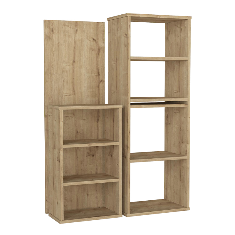 Last Megapap polymorphic work desk made of melamine in sapphire oak color 119x44.7x123cm.