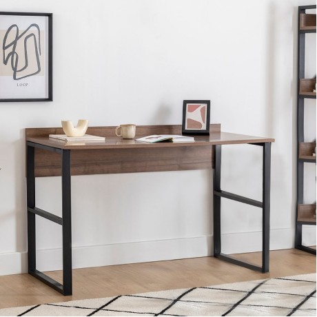 Γραφείο εργασίας Rana Megapap χρώμα καρυδί - μαύρο 120x60x78,8εκ.