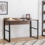Γραφείο εργασίας Rana Megapap χρώμα καρυδί - μαύρο 120x60x78,8εκ.