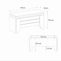 Remida Megapap melamine office desk in sepet oak - anthracite color 140x60x76.9cm.