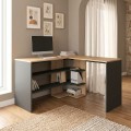 Γραφείο εργασίας Stylo Megapap χρώμα sapphire oak -  ανθρακί 120x120x73,8εκ.