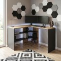 Γραφείο εργασίας Stylo Megapap χρώμα sapphire oak -  ανθρακί 120x120x73,8εκ.