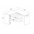 Γραφείο εργασίας Stylo Megapap χρώμα sapphire oak -  ανθρακί 120x120x73,8εκ.