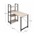 Γραφείο με βιβλιοθήκη σε χρώμα μαύρο / maple 90x40x73/110εκ.