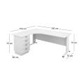 Desk (Left) SUPERIOR COMPACT 180x70/150x60cm White