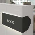 Γραφείο υποδοχής - reception Aloha Megapap με LED χρώμα λευκό - ανθρακί 95,5x40x110,3εκ.