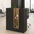 Bonveno Megapap melamine welcome desk - reception in  anthracite - sepet oak color 90x43.2x110cm.