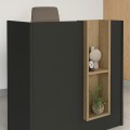 Bonveno Megapap melamine welcome desk - reception in  anthracite - sepet oak color 90x43.2x110cm.