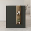 Bonveno Megapap melamine welcome desk - reception in  anthracite - sepet oak color 90x43.2x110cm.