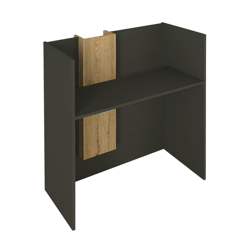 Bonveno Megapap melamine welcome desk - reception in  anthracite - sepet oak color 90x43.2x110cm.