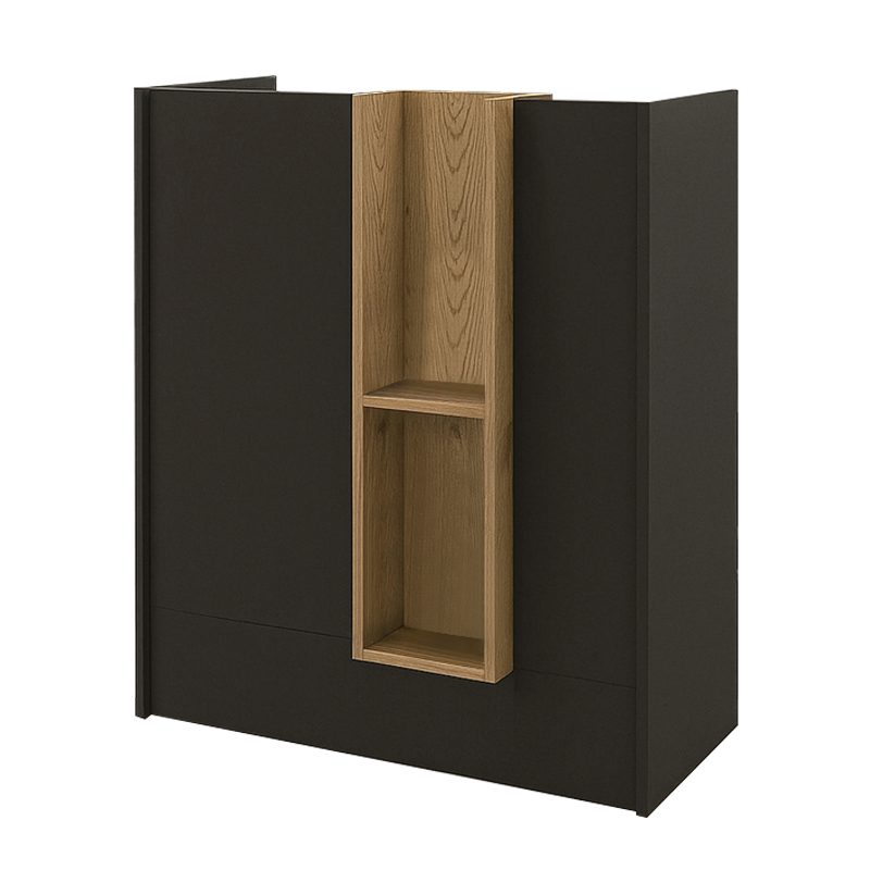 Bonveno Megapap melamine welcome desk - reception in  anthracite - sepet oak color 90x43.2x110cm.