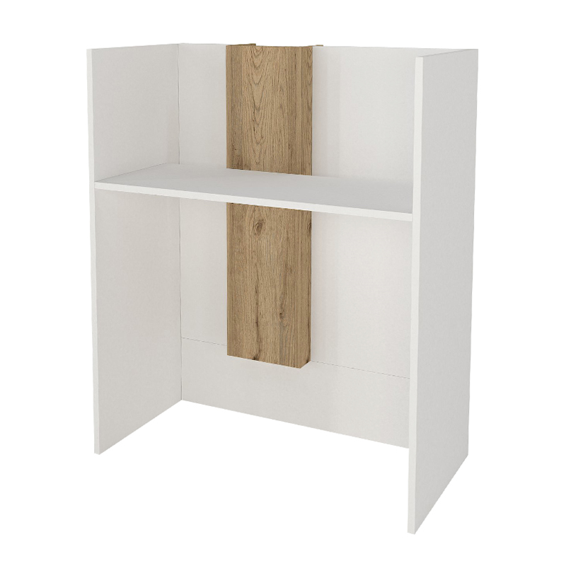 Bonveno Megapap melamine welcome desk - reception in  white - sepet oak color 90x43.2x110cm.