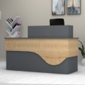 Dustin Megapap melamine reception desk in anthracite - oak color 160x60x101.8cm.