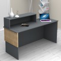 Dustin Megapap melamine reception desk in anthracite - oak color 160x60x101.8cm.