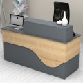 Dustin Megapap melamine reception desk in anthracite - oak color 160x60x101.8cm.